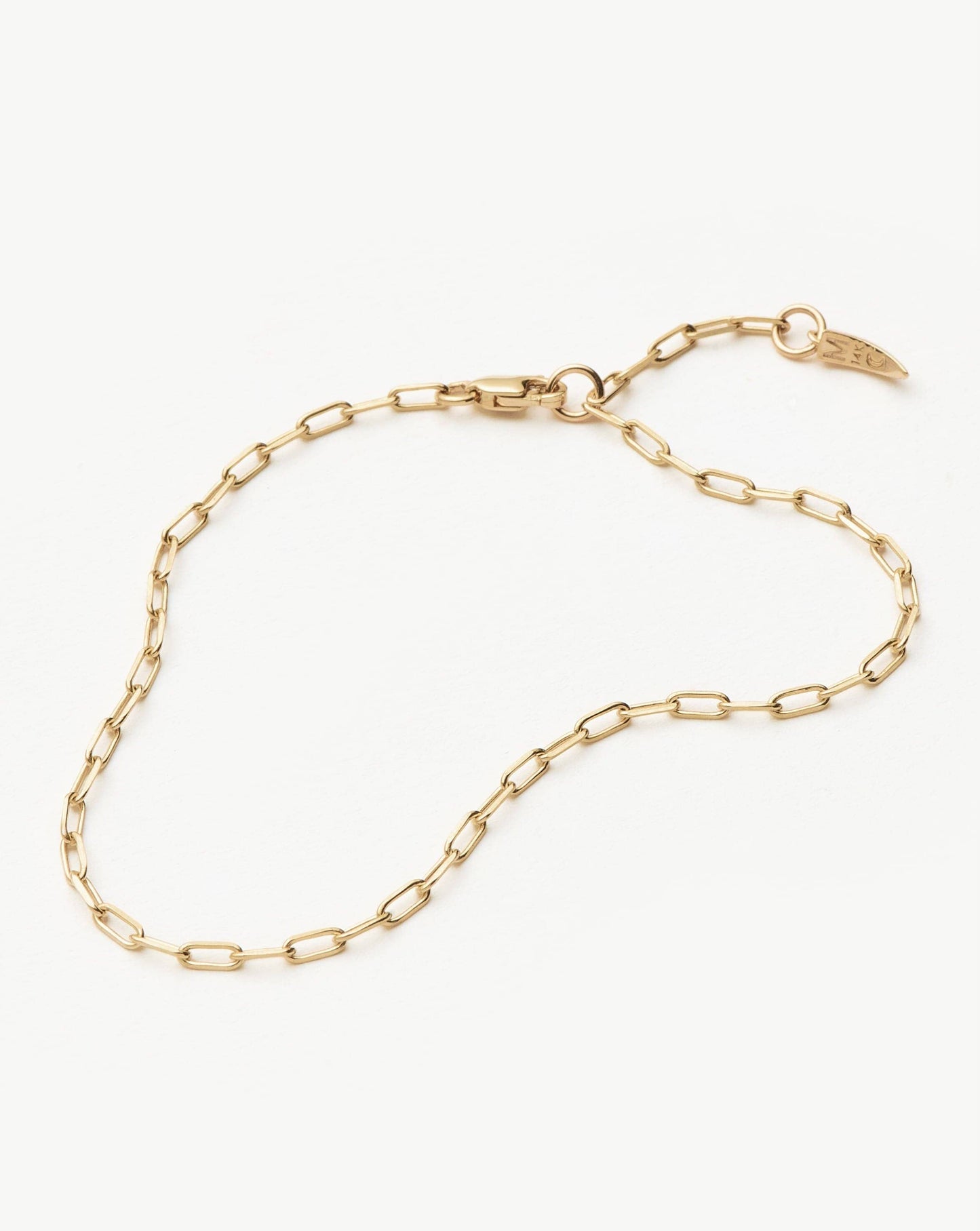 Classic Paperclip Chain Bracelet in Solid Gold