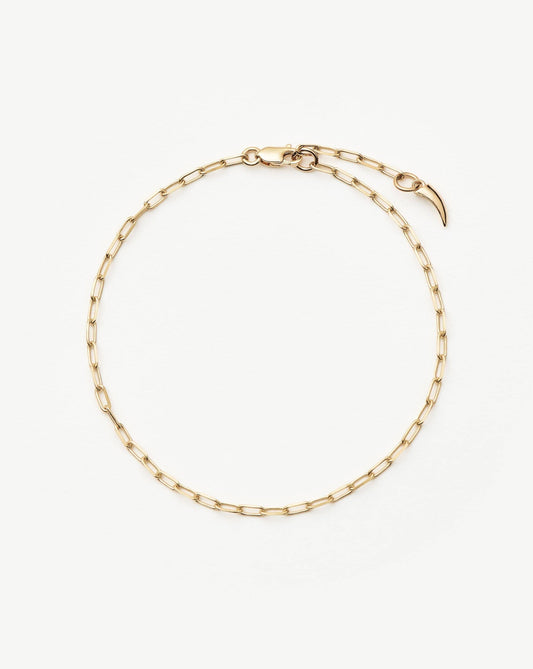 Classic Paperclip Chain Bracelet in Solid Gold