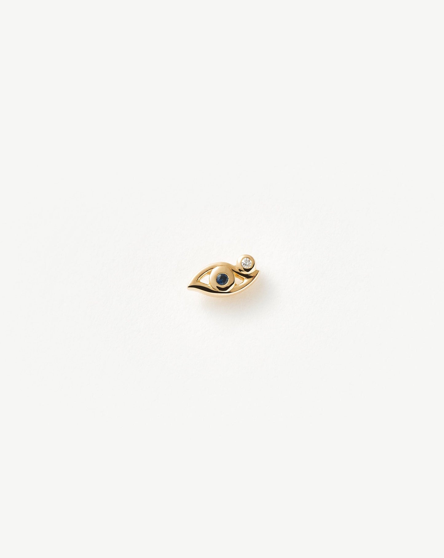 Single Stud Earring with Fine Evil Eye Design