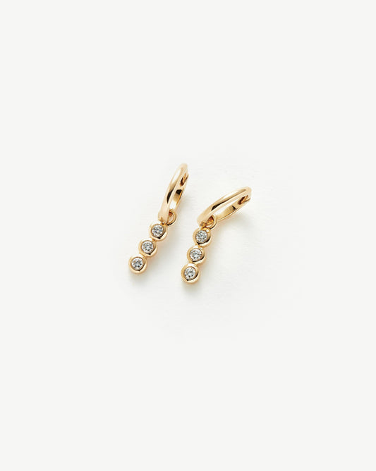 Diamond Charm Hoop Earrings in Fine Style