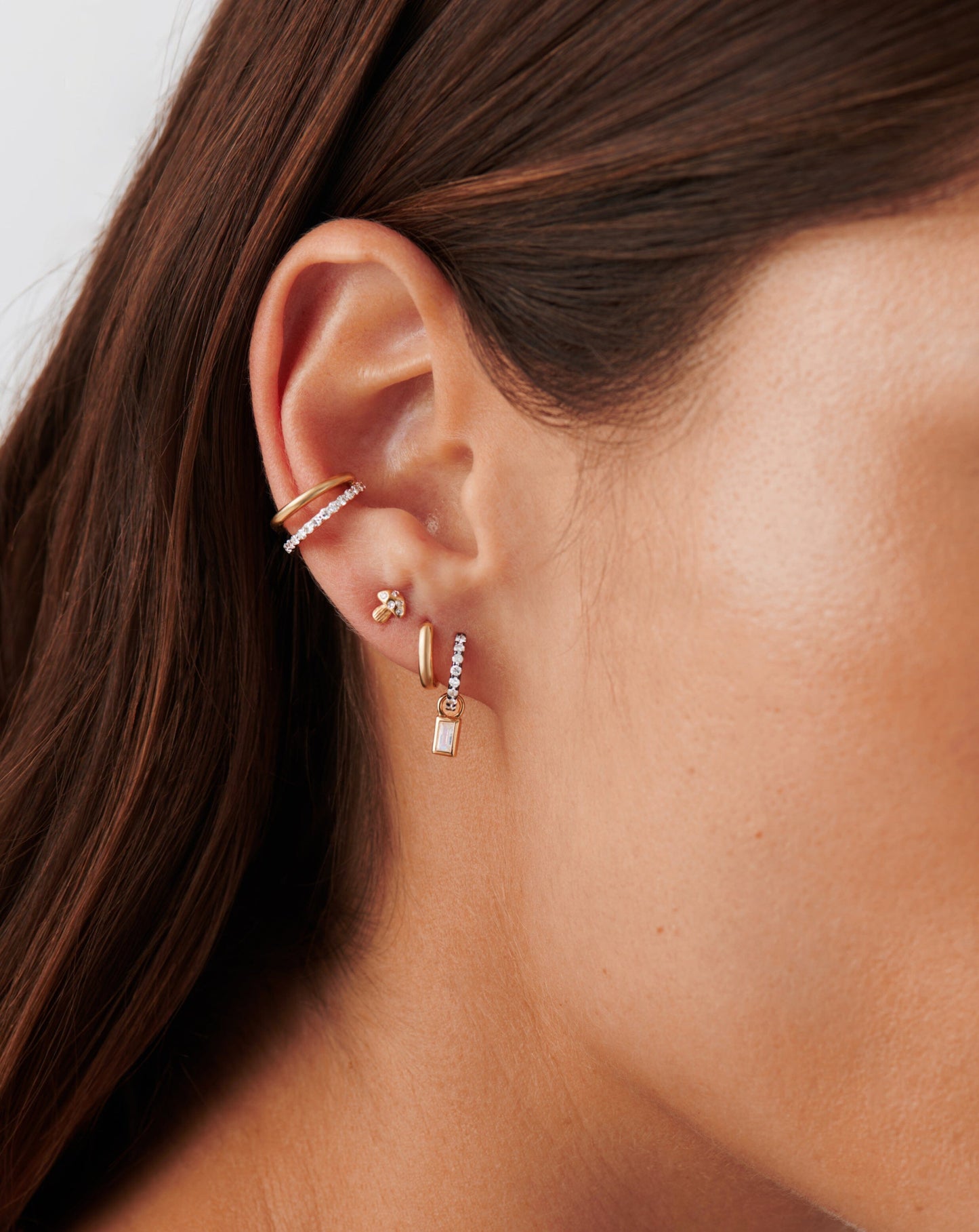 Diamond Double Ear Cuff in Fine Design