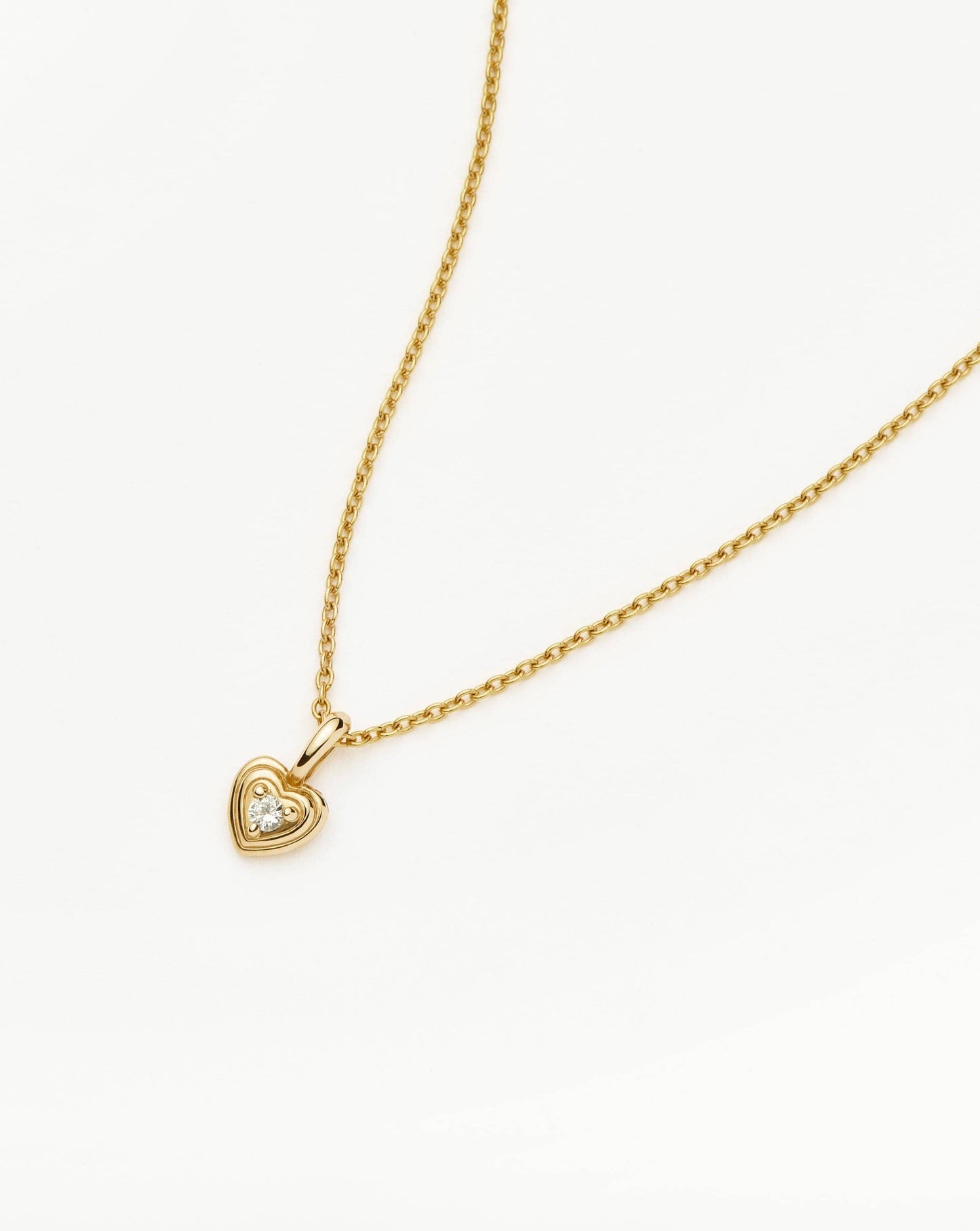 Mini Heart Diamond Pendant Necklace in 14k Gold