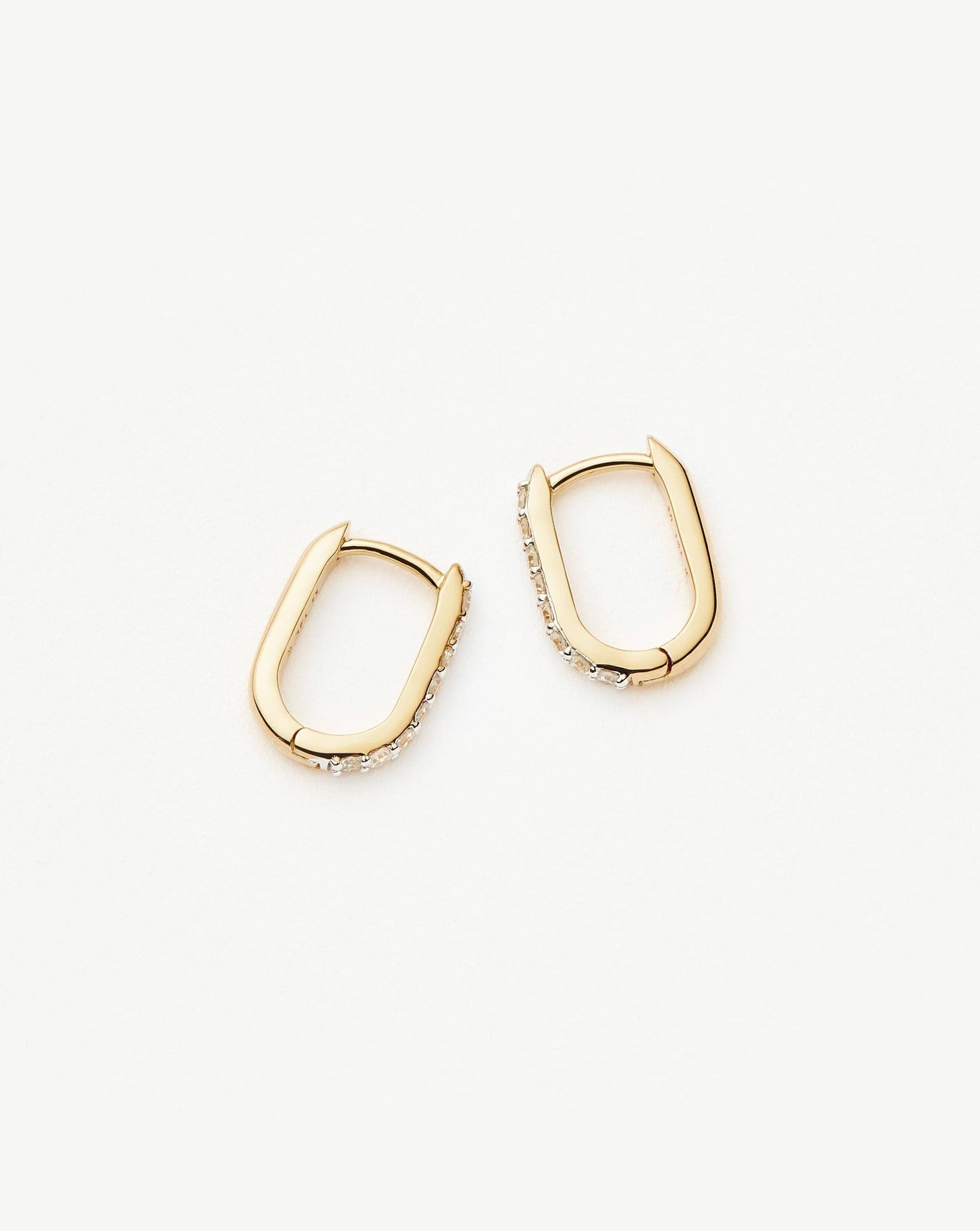 Mini Hoop Earrings in Solid Gold with Diamonds