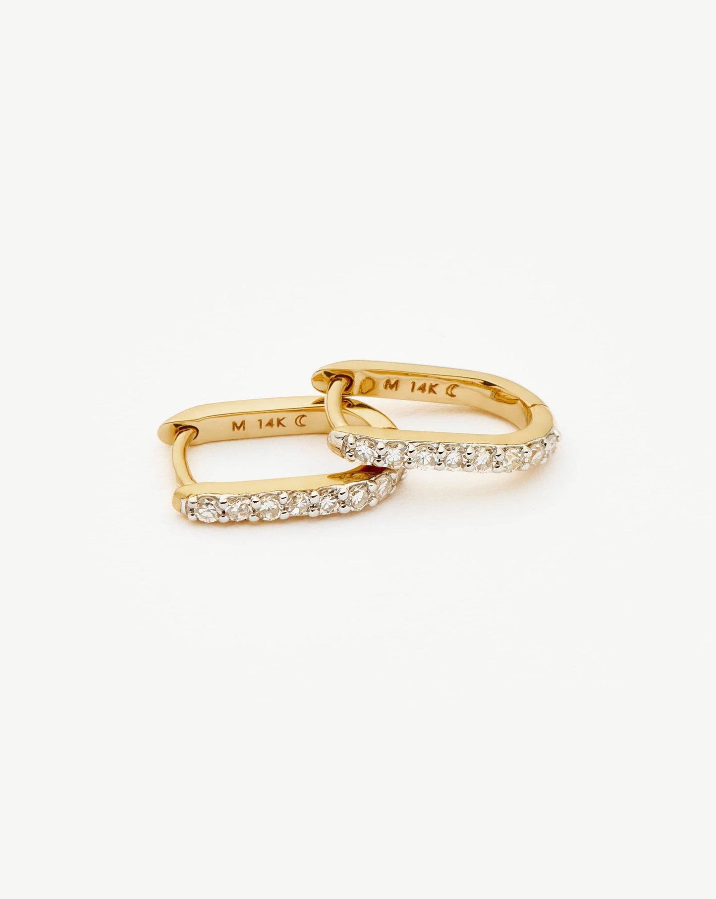 Mini Hoop Earrings in Solid Gold with Diamonds