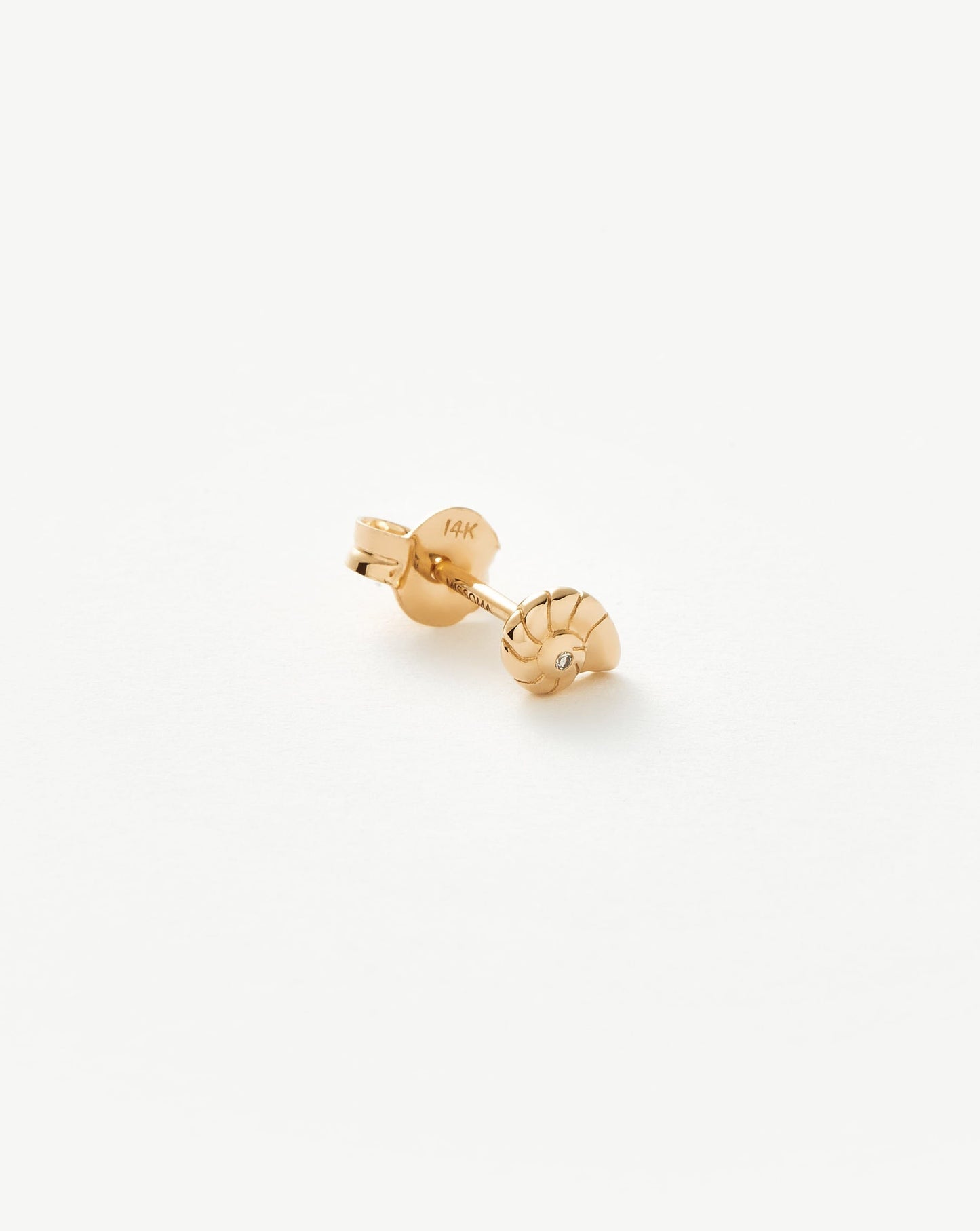 Diamond Shell Single Stud Earring in Fine Design