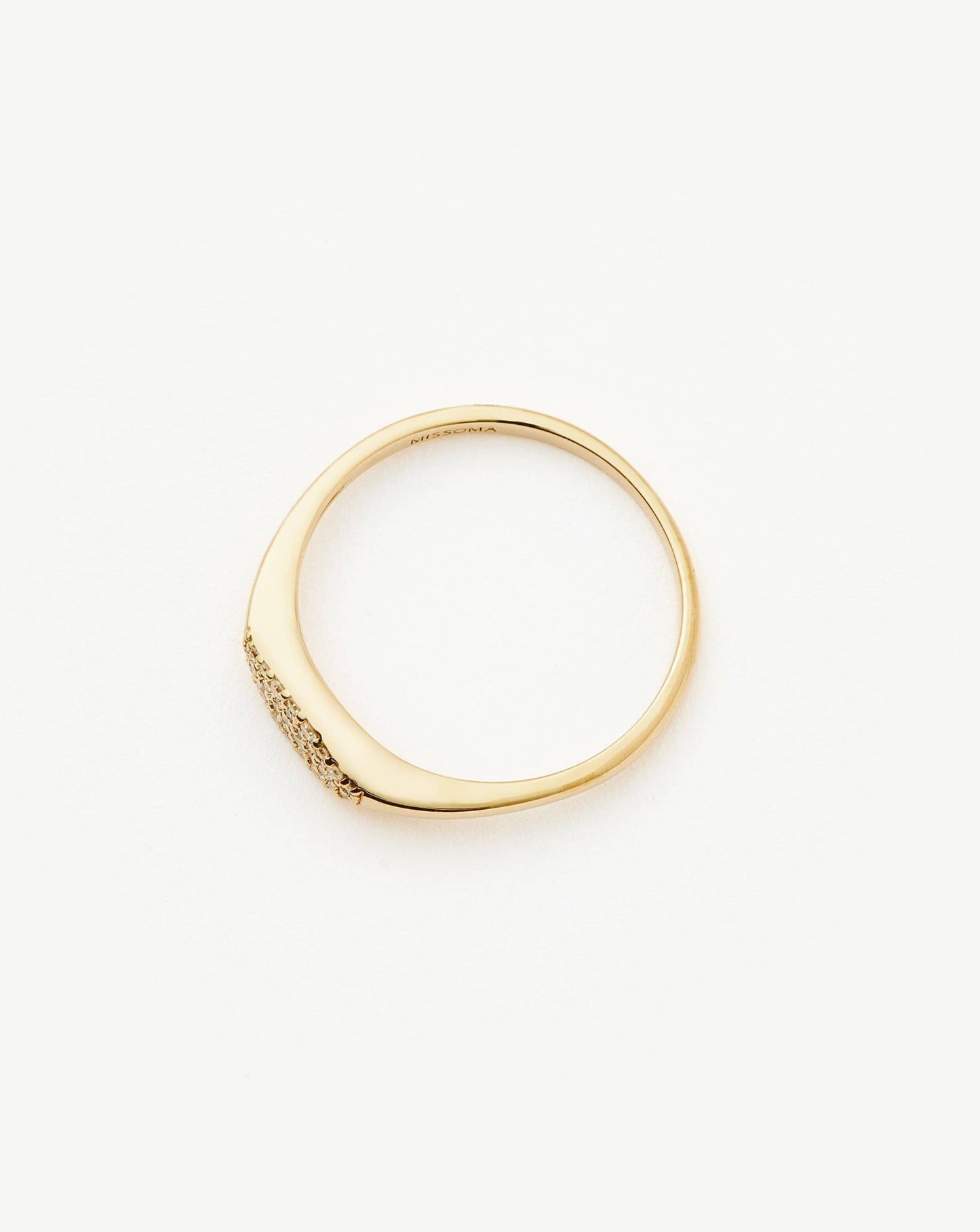 Diamond Signet Ring in 14k Solid Gold