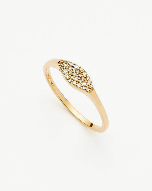 Diamond Signet Ring in 14k Solid Gold