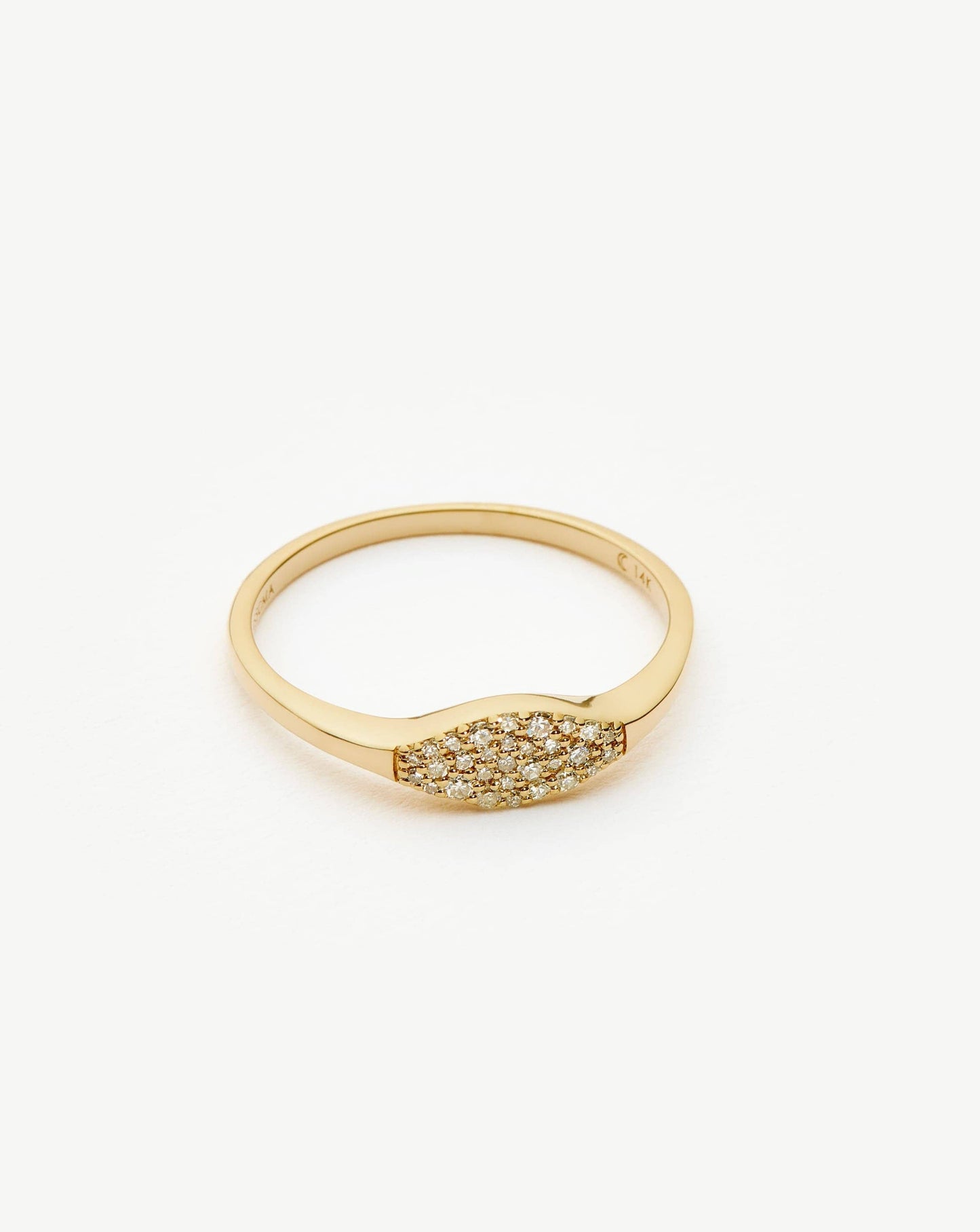 Diamond Signet Ring in 14k Solid Gold