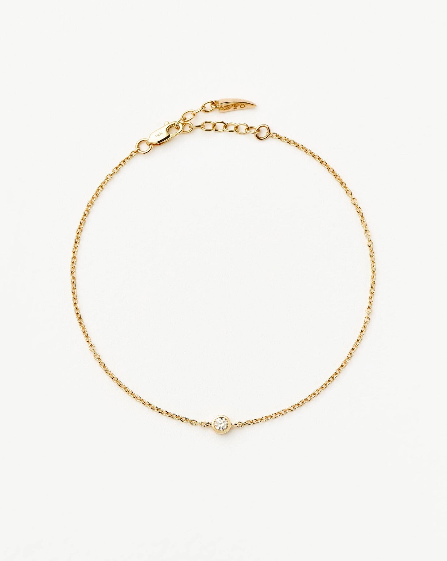 Diamond Solitaire Bracelet in Solid Gold