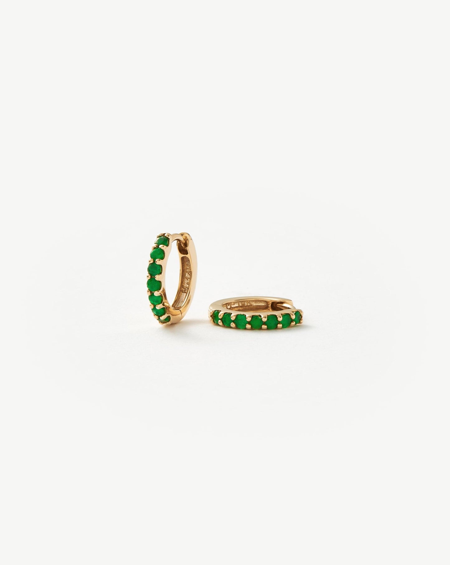 Emerald Huggie Earrings in Fine Design