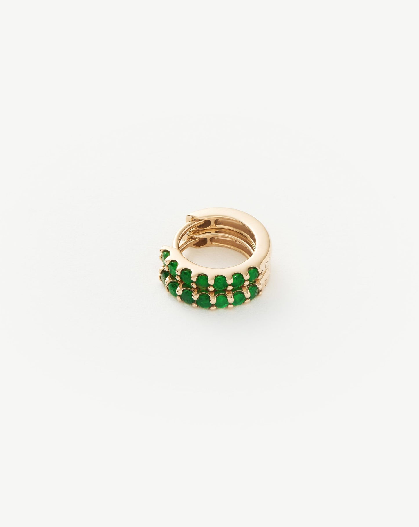 Emerald Huggie Earrings in Fine Design