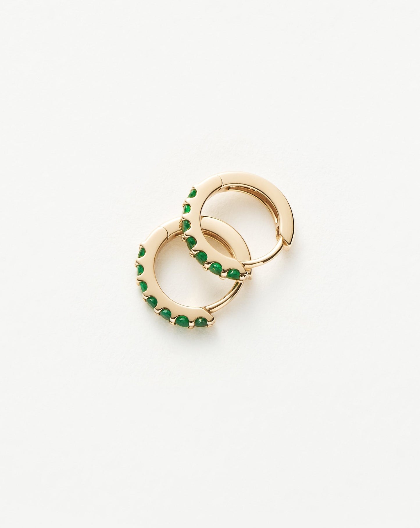 Emerald Huggie Earrings in Fine Design