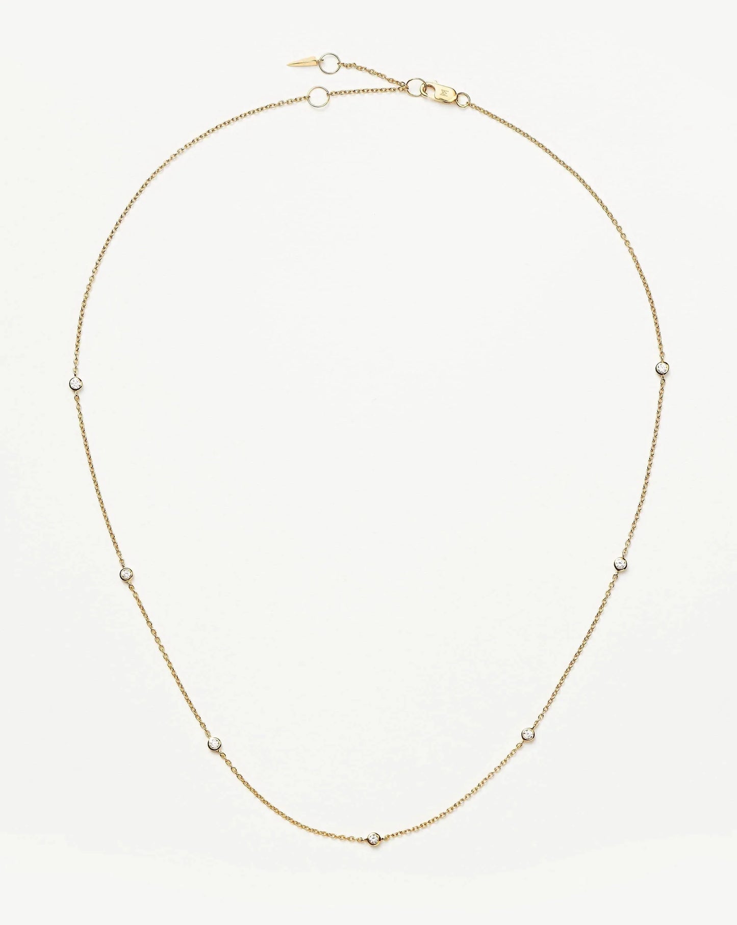 Floating Diamond Necklace in 14k Solid Gold