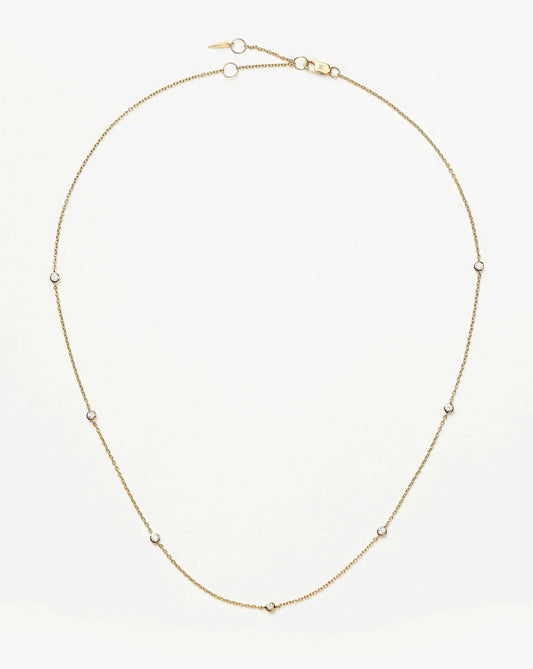 Floating Diamond Necklace in 14k Solid Gold