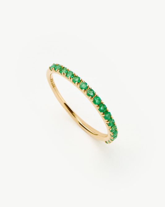 Elegant Half Emerald Eternity Ring in Fine Design