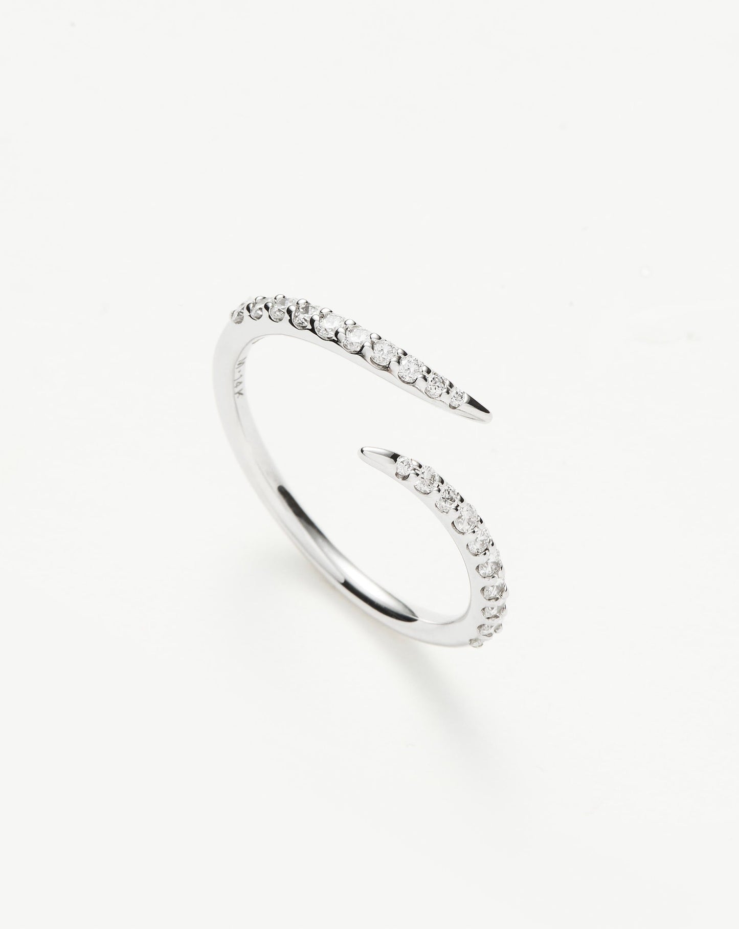 Open Claw Ring in 14k White Gold and Diamond