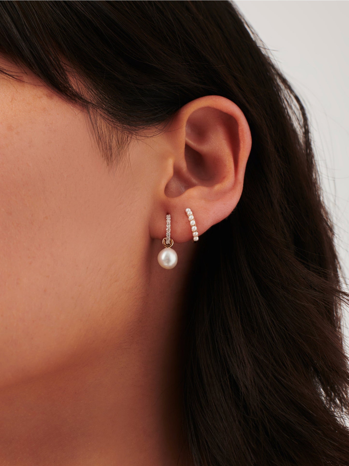 Elegant Pearl Hoop Earrings