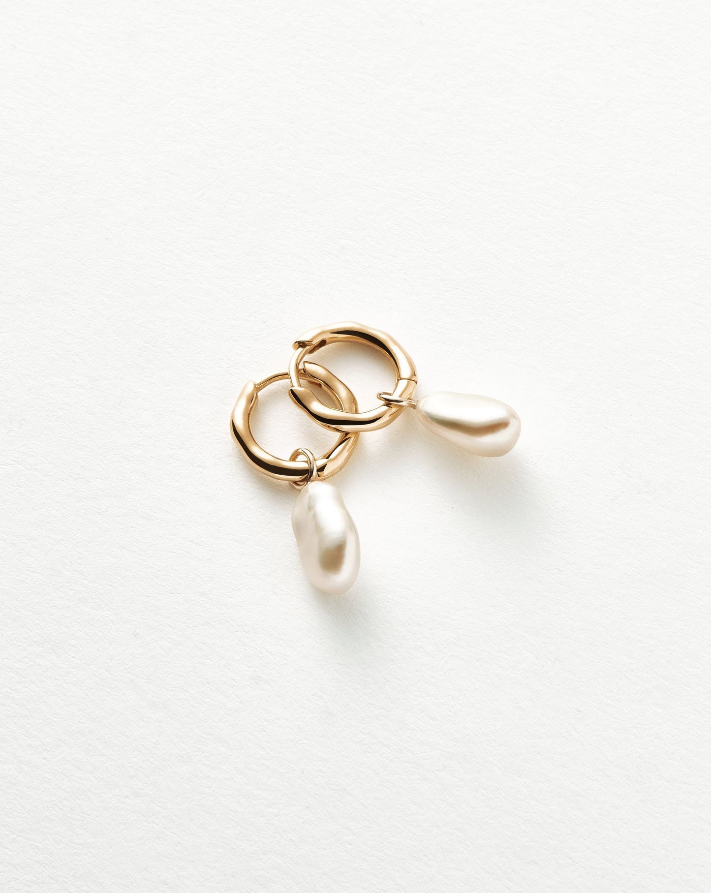 Elegant Pearl Drop Mini Hoop Earrings