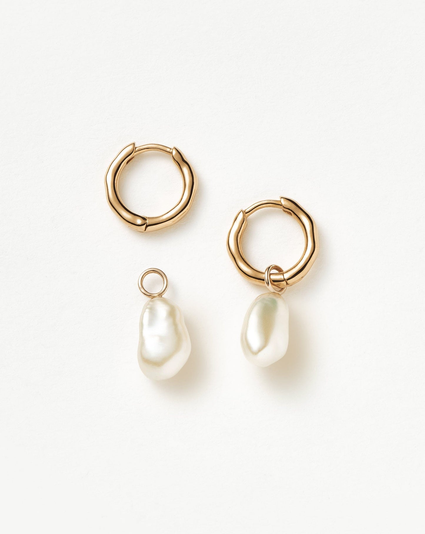 Elegant Pearl Drop Mini Hoop Earrings