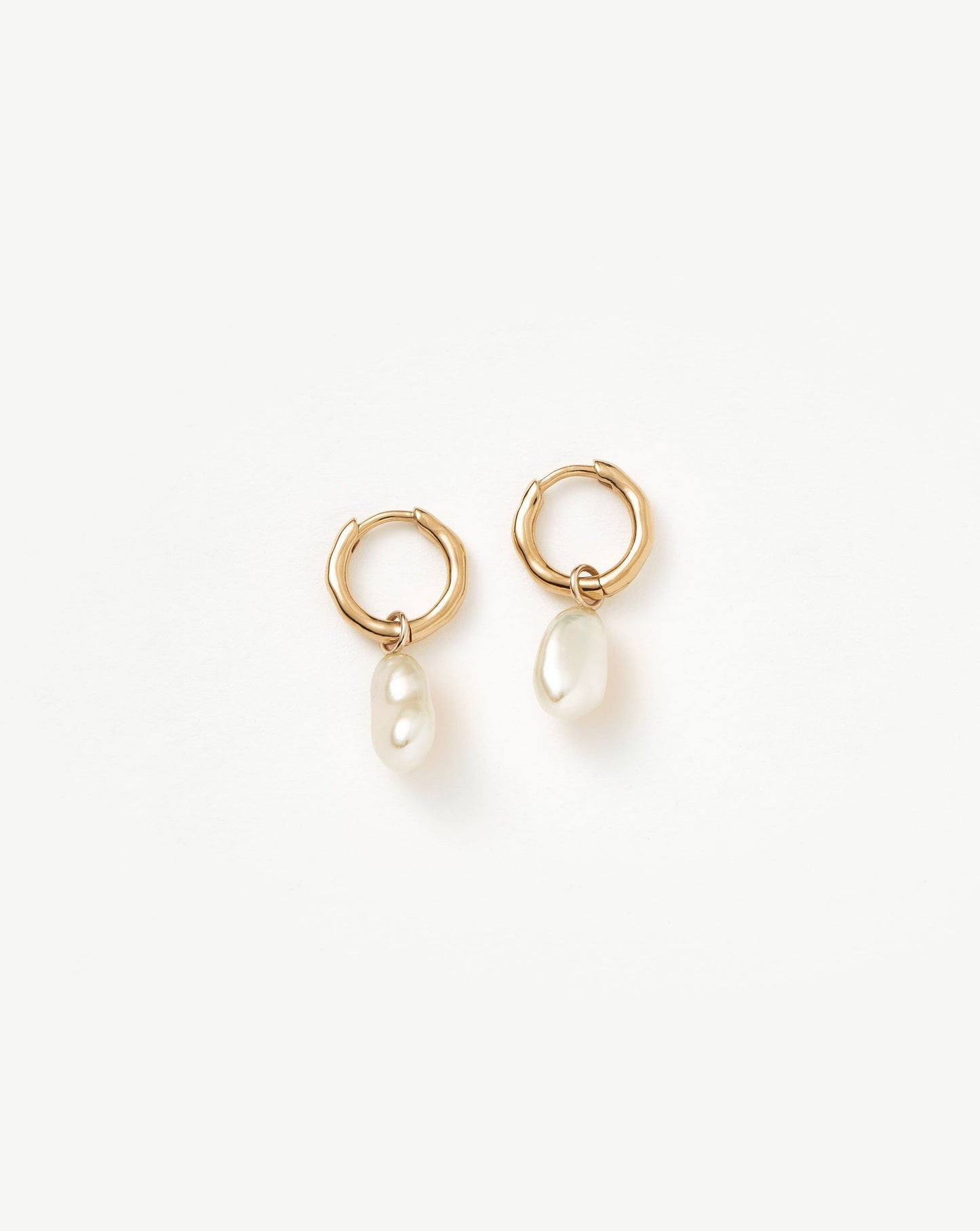 Elegant Pearl Drop Mini Hoop Earrings