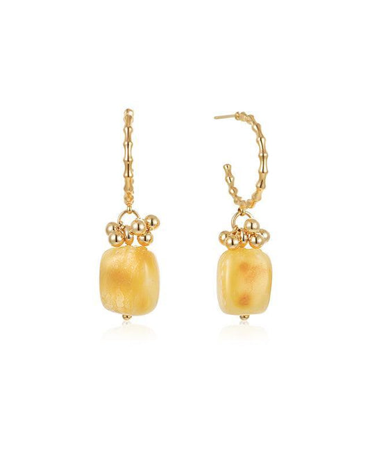 Amber Flower Earrings