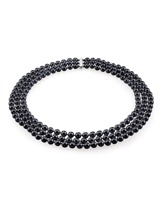 Triple Strand Black Akoya Pearl Necklace Design