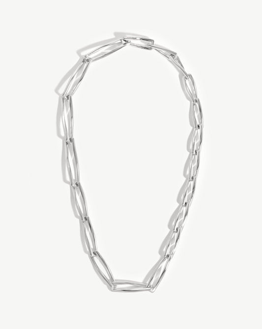 Silver Plated Chunky Twisted Link Necklace