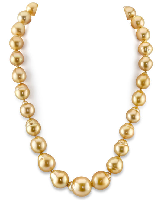 Baroque Pearl Necklace in Golden South Sea 12-17mm