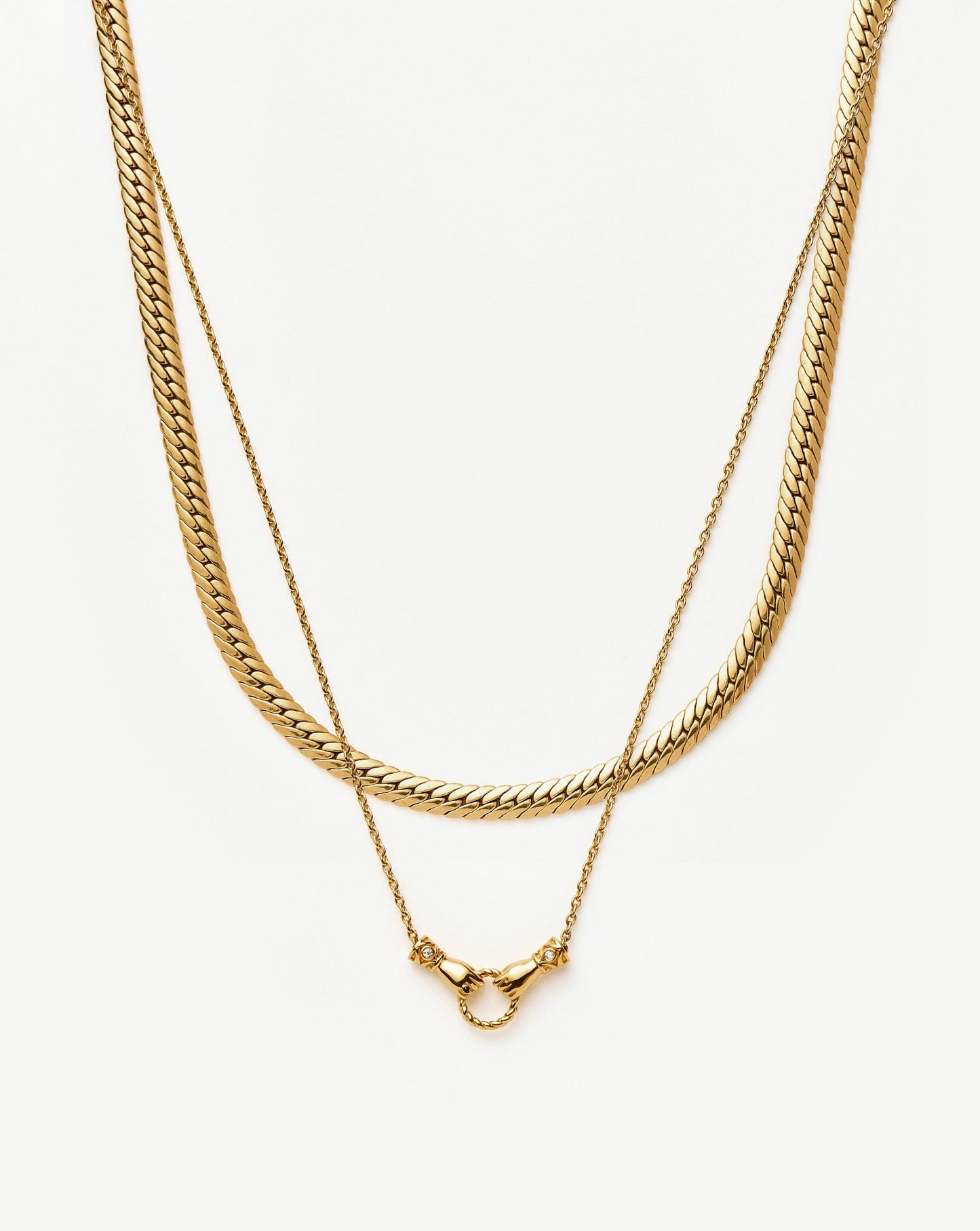 18k Gold Plated Slider Necklace Set