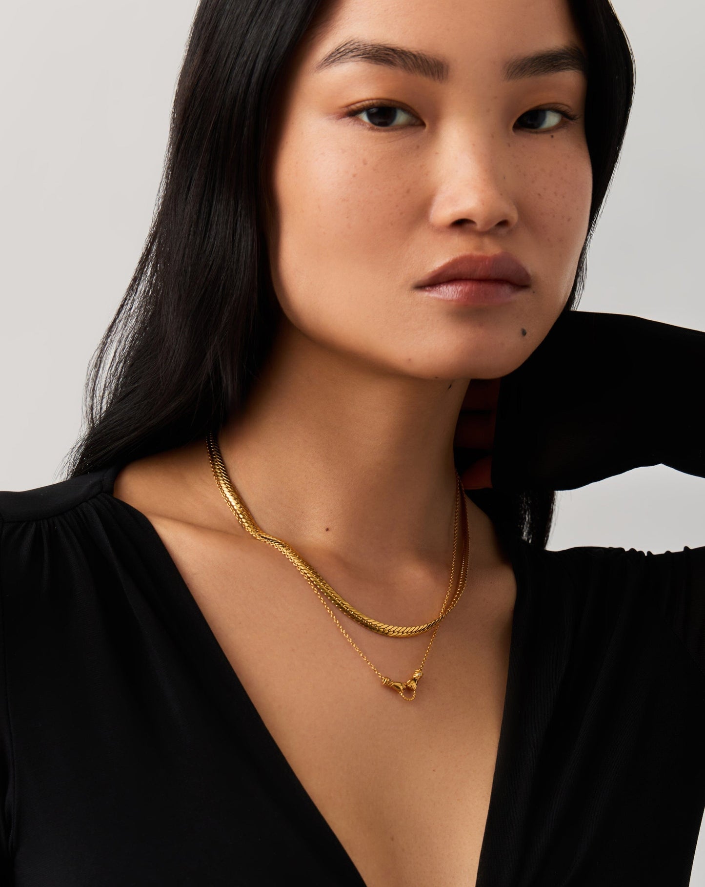 18k Gold Plated Slider Necklace Set