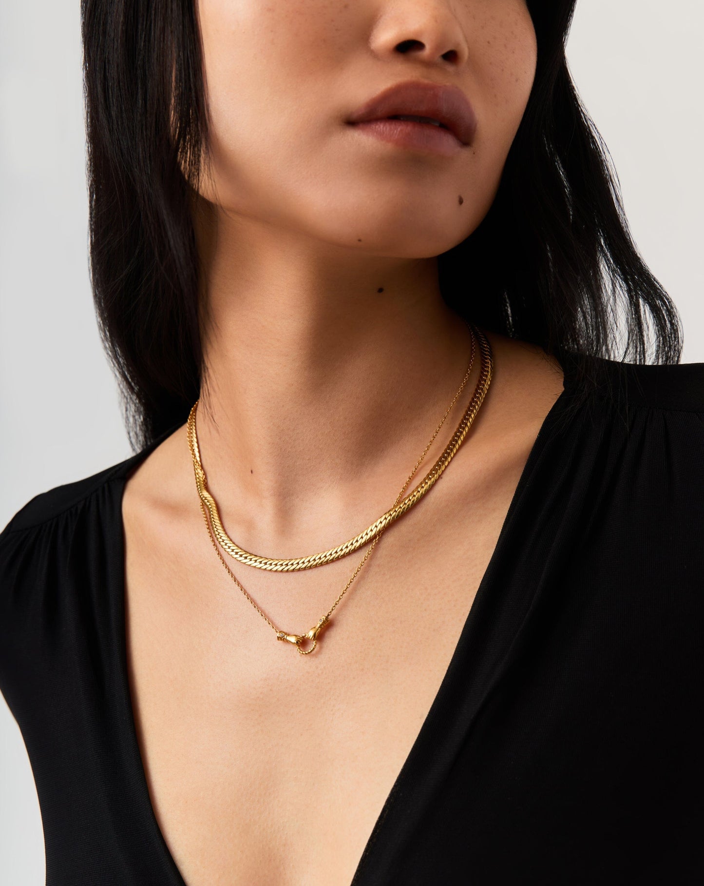 18k Gold Plated Slider Necklace Set