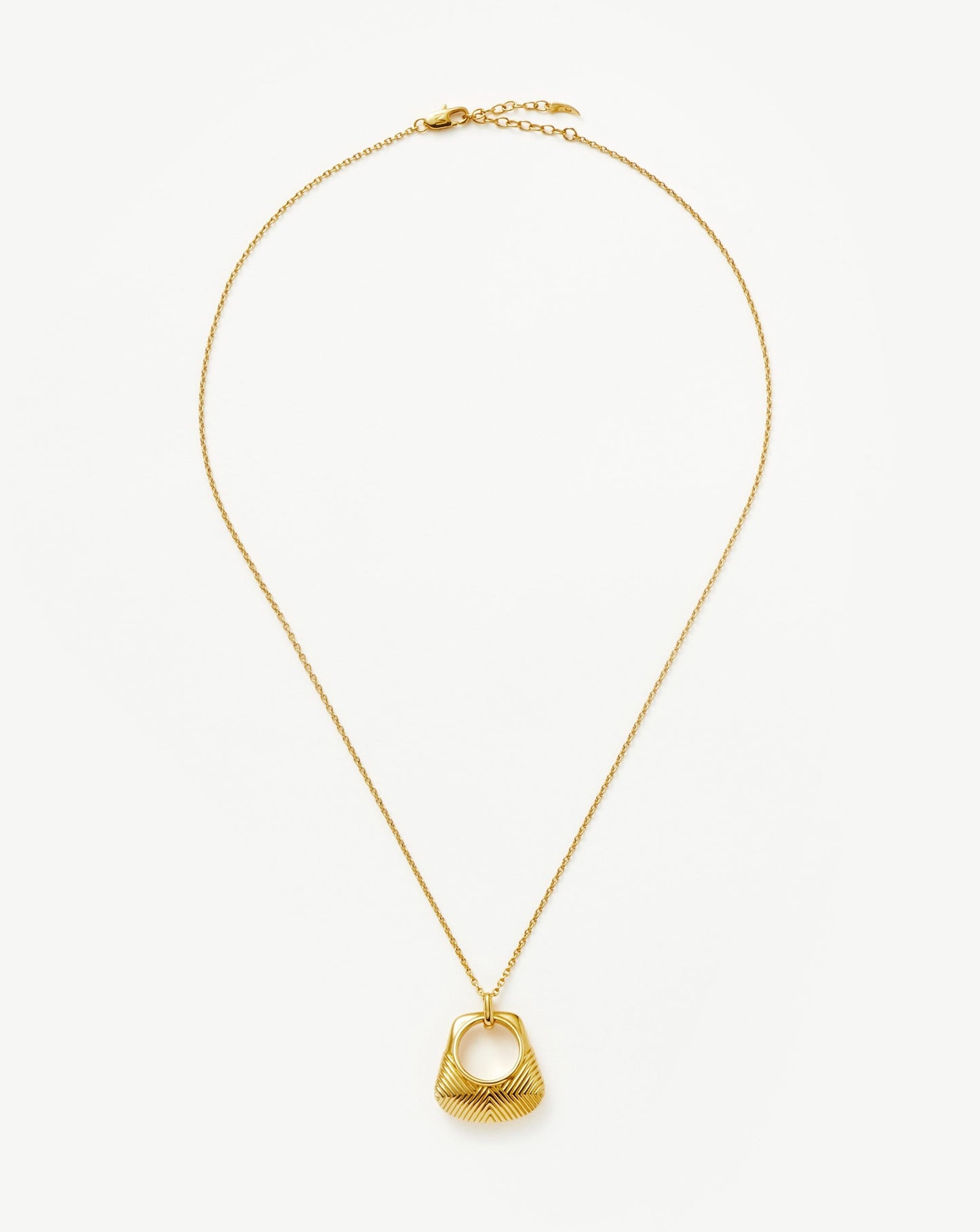 18k Gold Plated Ridge Pendant Necklace