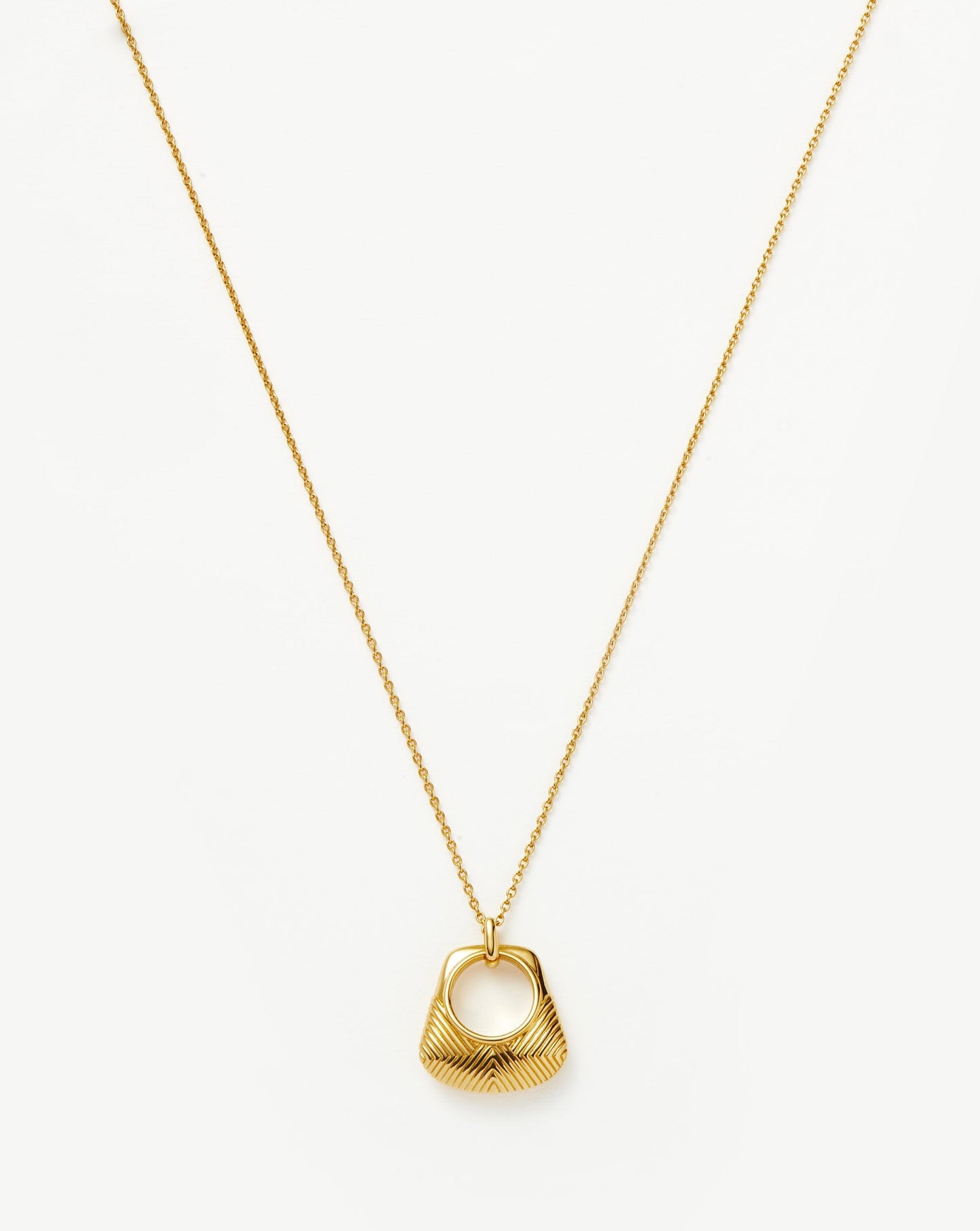 18k Gold Plated Ridge Pendant Necklace