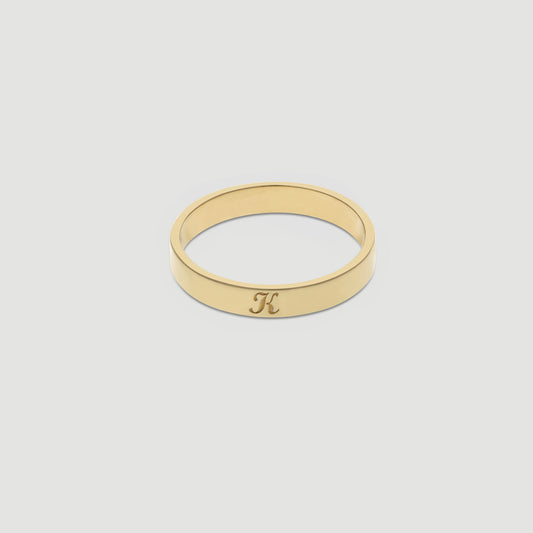 Custom Vintage Script Ring in 14k Gold