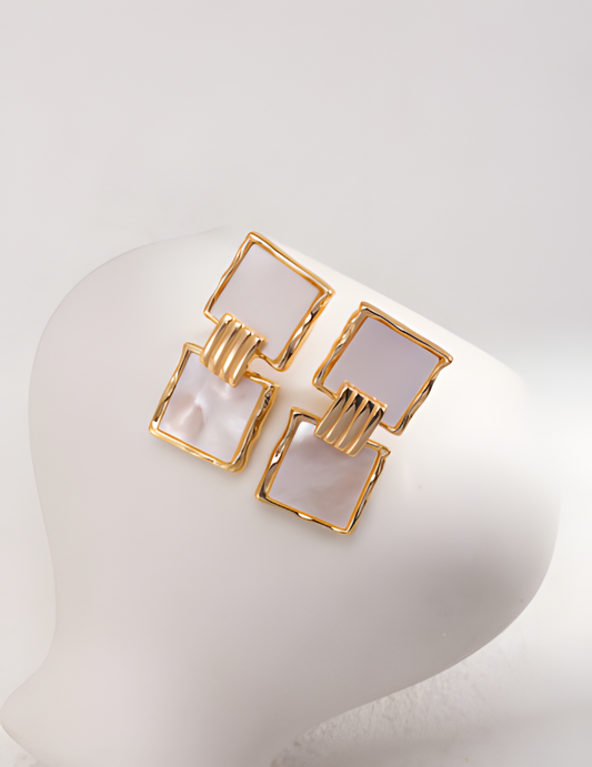 Elegant Square Shell Earrings