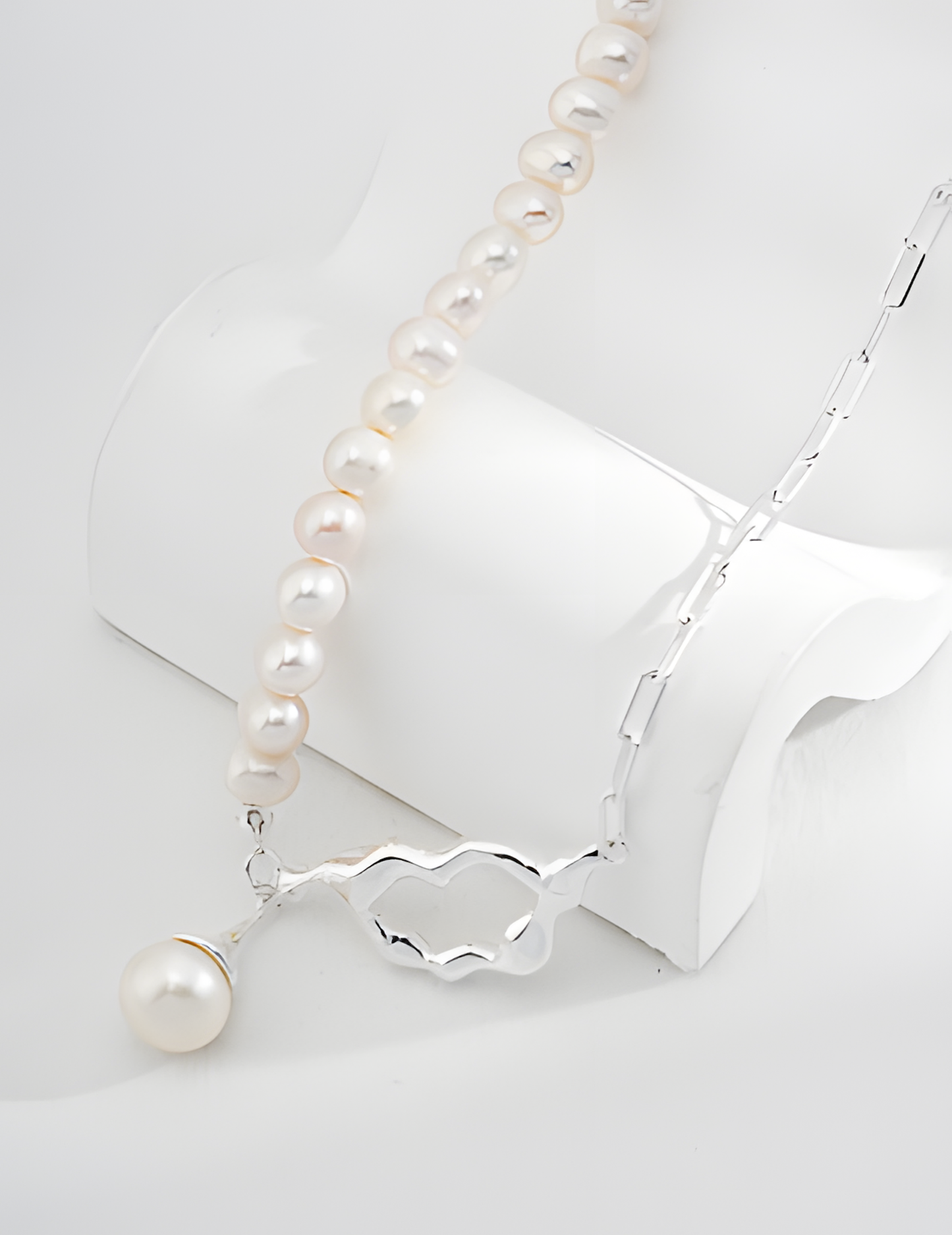 Pearl and Silver Statement Necklace