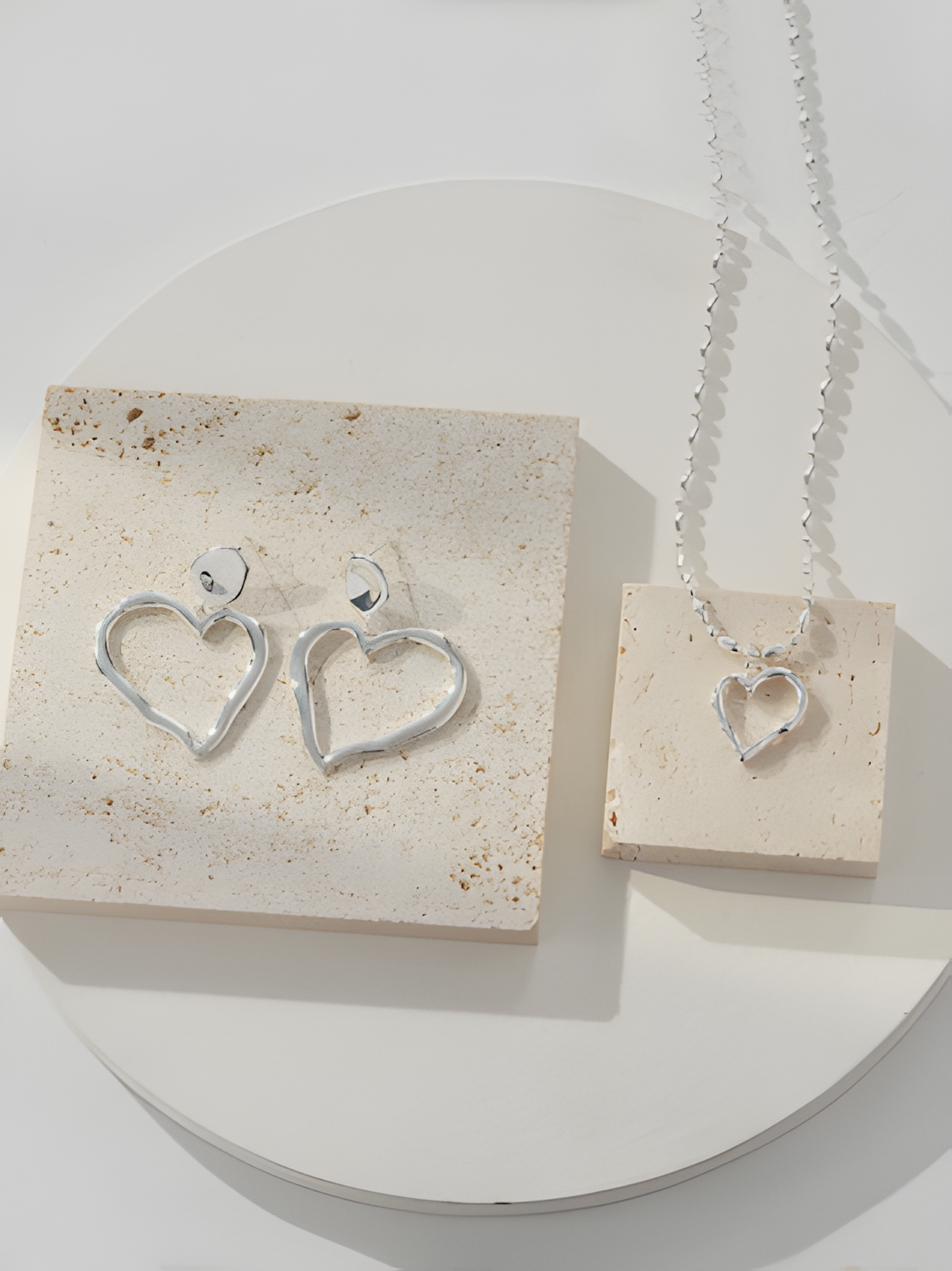 Asymmetrical Sterling Silver Love Earrings