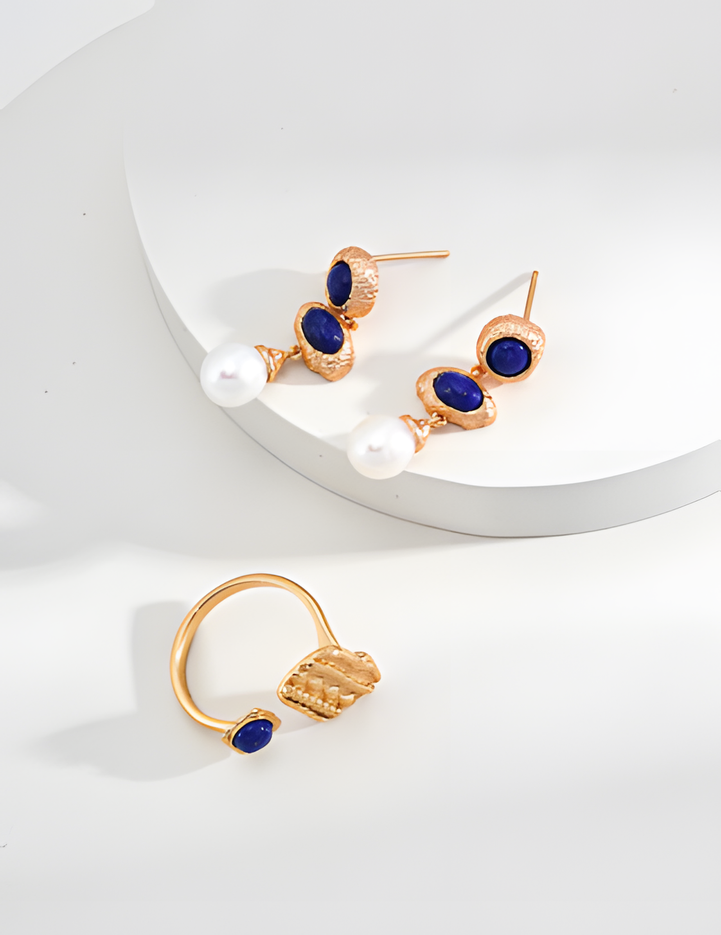 Vintage Lapis Lazuli Pearl Earrings