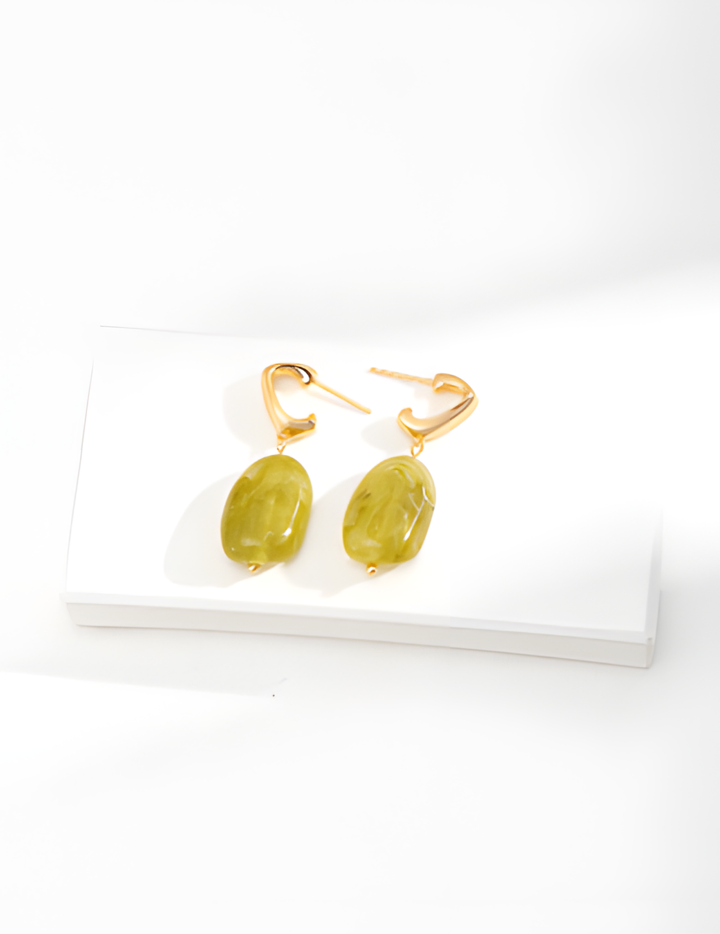 Green Resin Stud Earrings