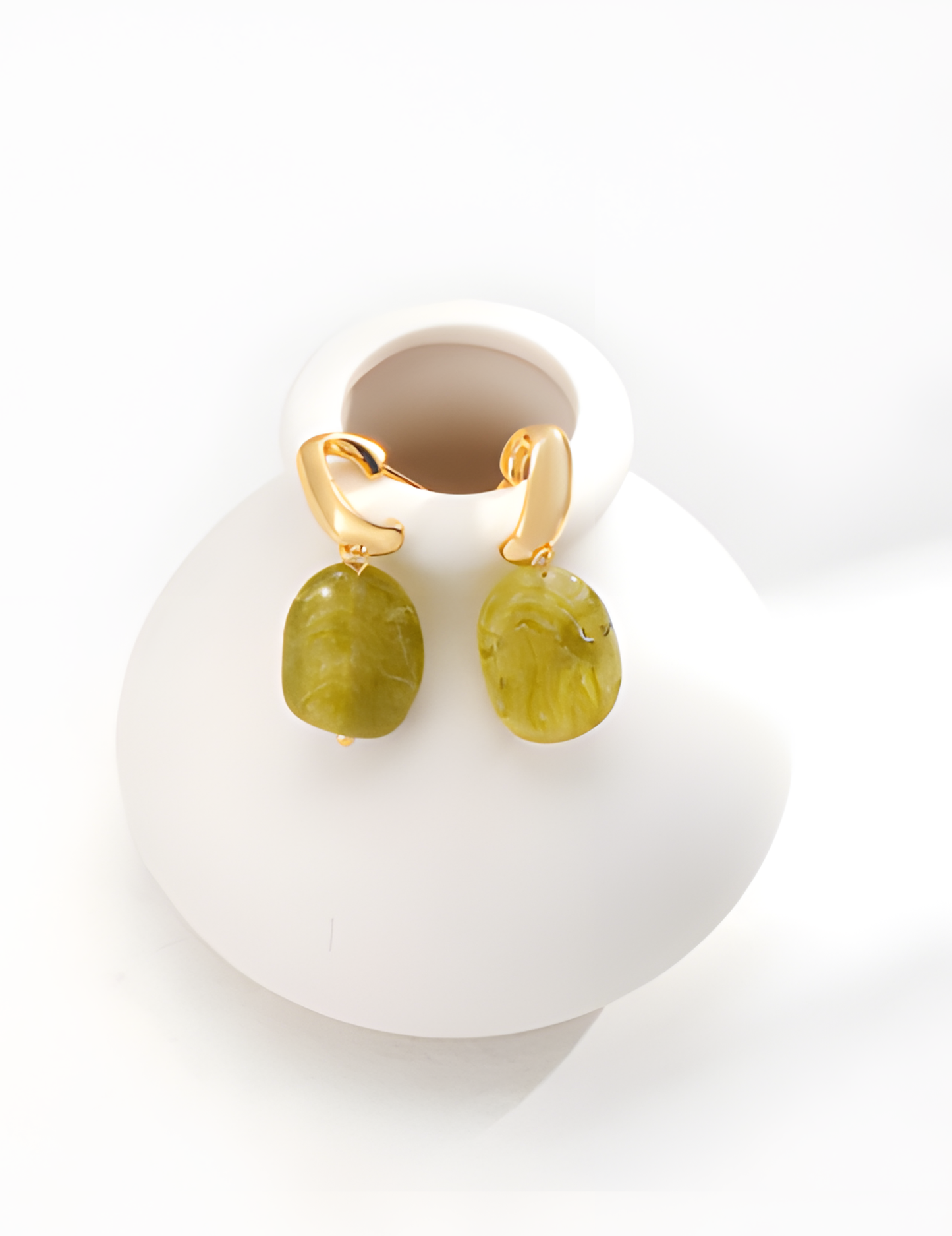 Green Resin Stud Earrings