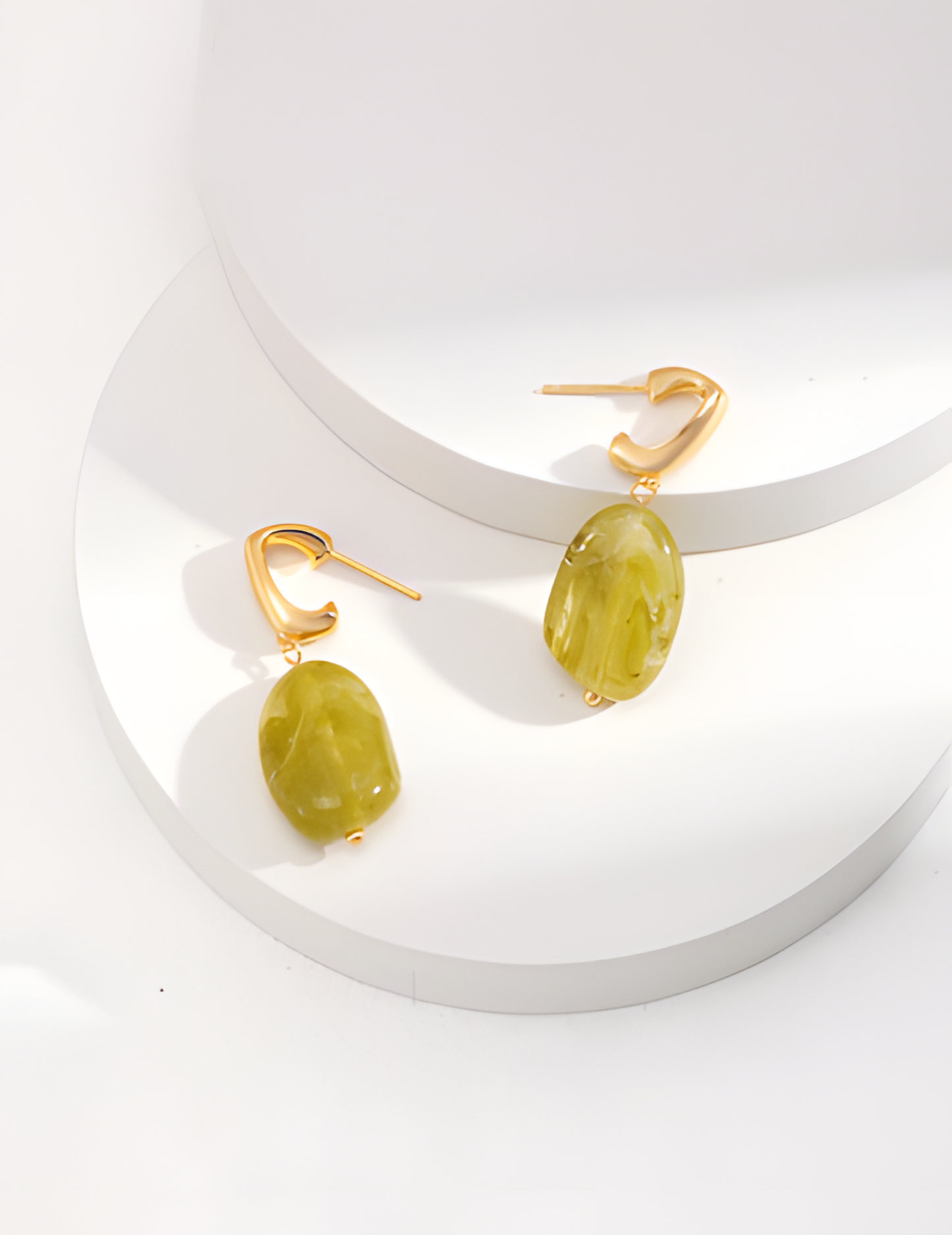 Green Resin Stud Earrings