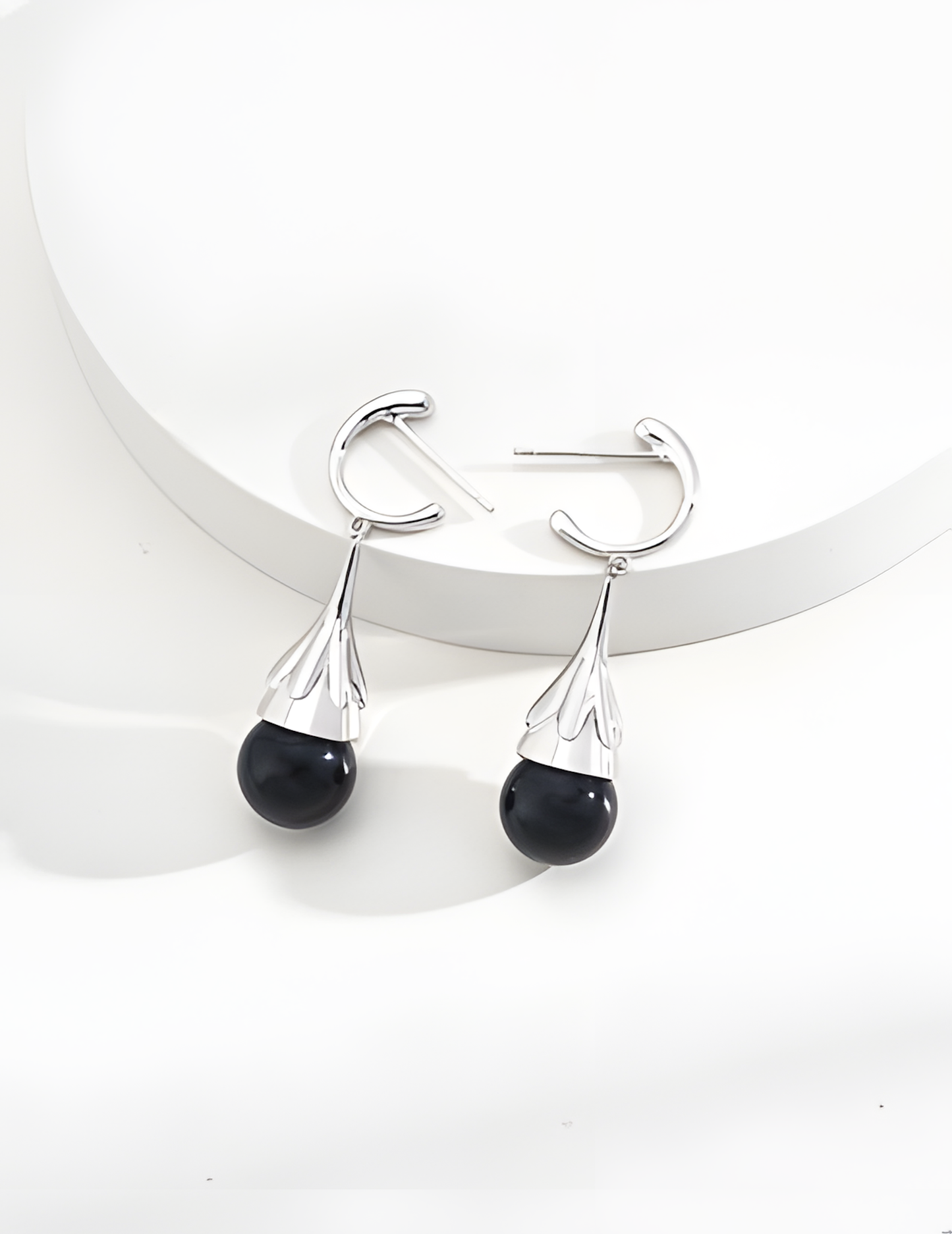 Silver Black Onyx Tiger Eye Earrings