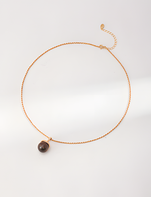 Pinecone-Shaped Necklace with Golden Chain