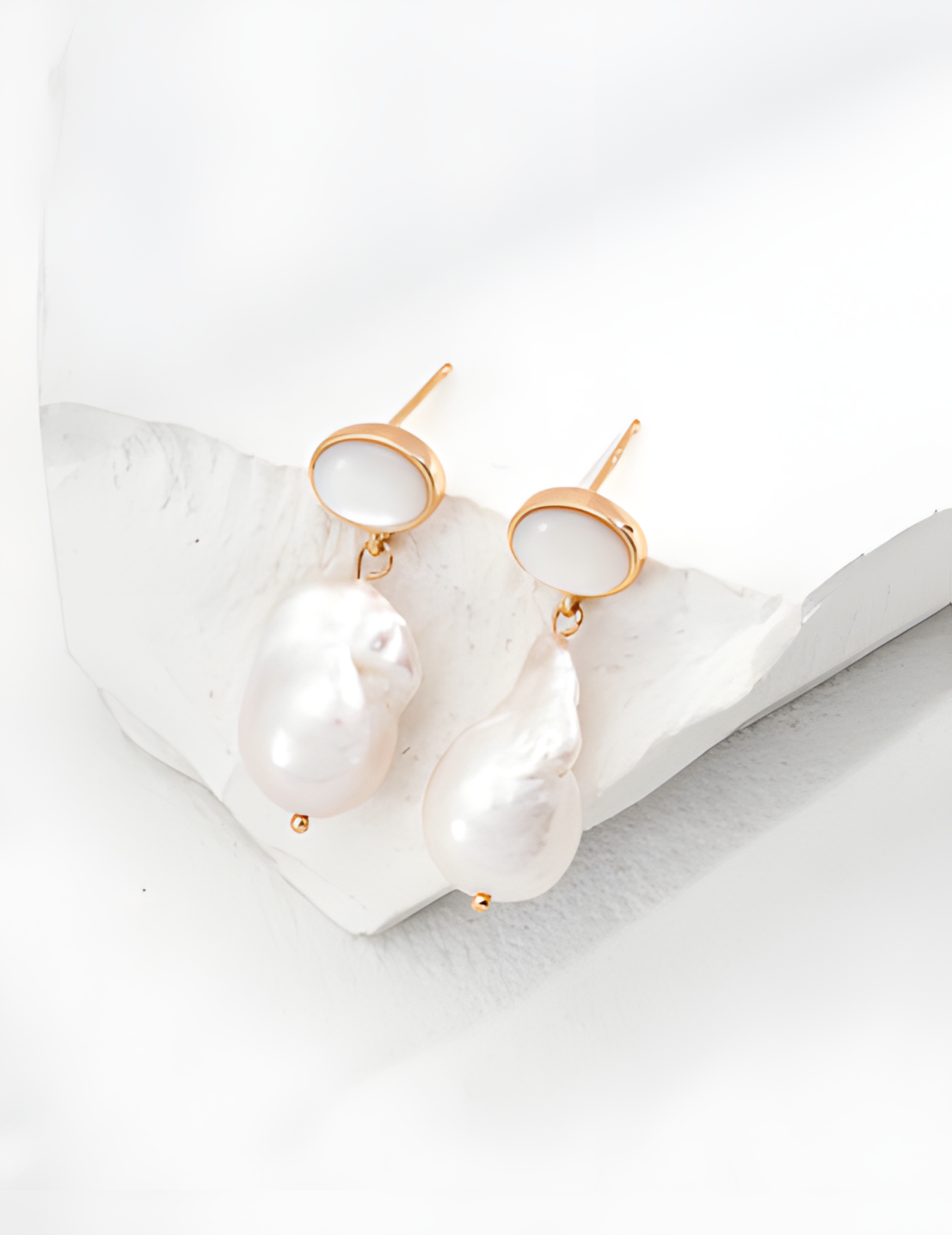 Silver Pearl Shell Earrings