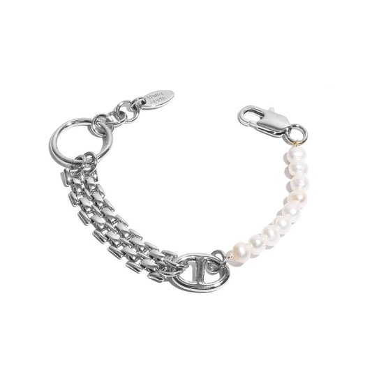 Elegant Freshwater Pearl Chain Bracelet设计