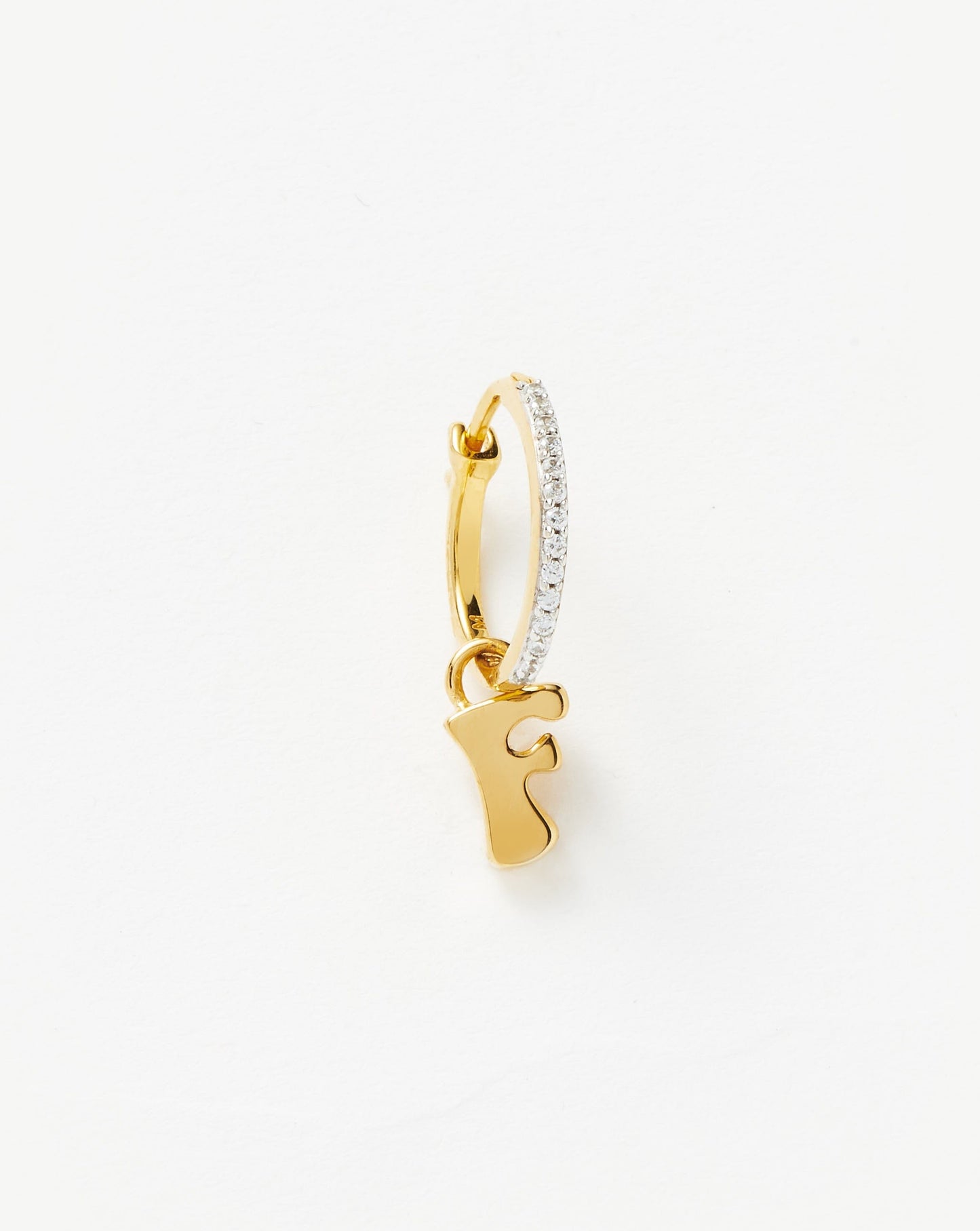 Initial Charm Hoop Earring in 18k Gold Vermeil 2