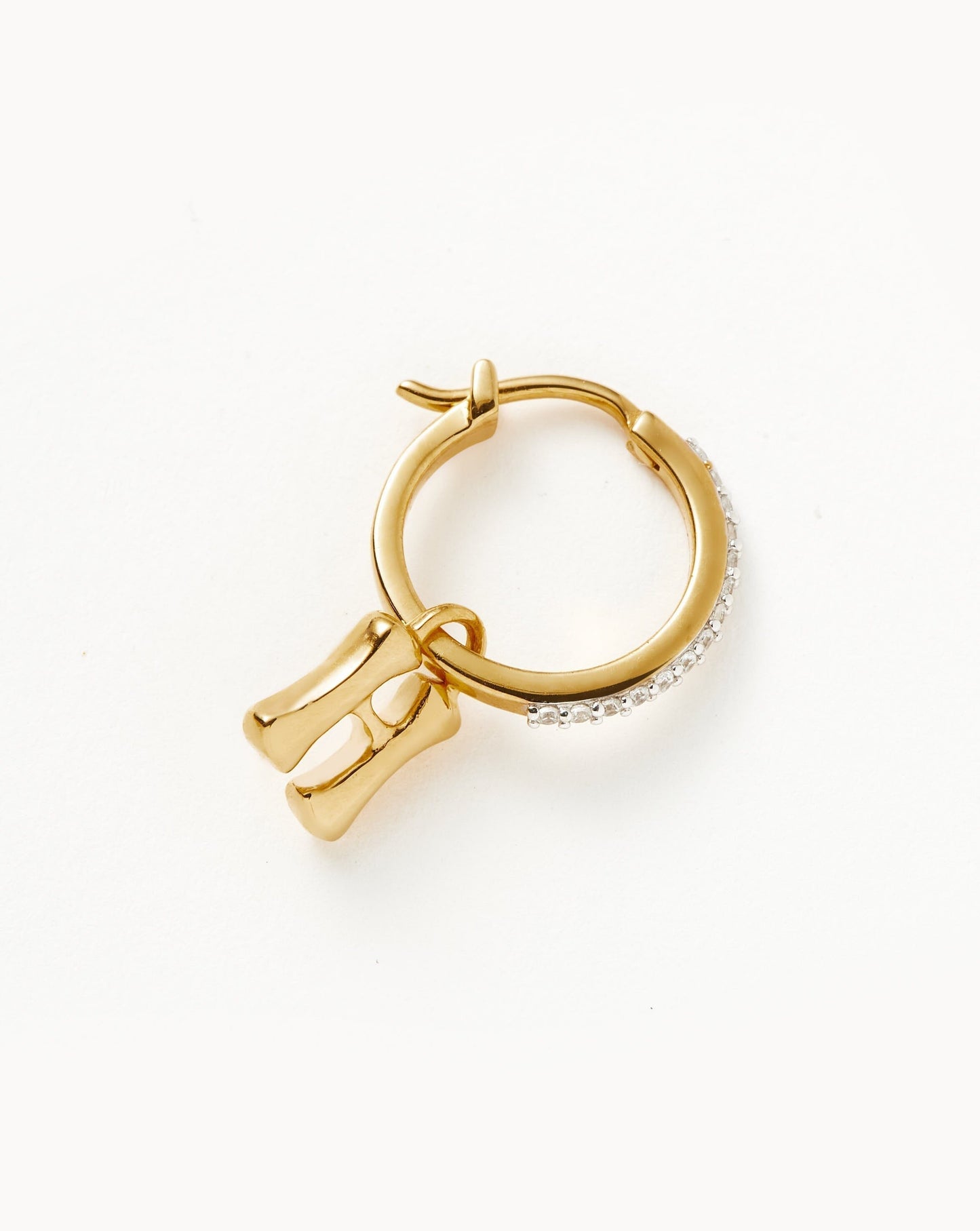 Gold Vermeil Initial Charm Hoop Earrings