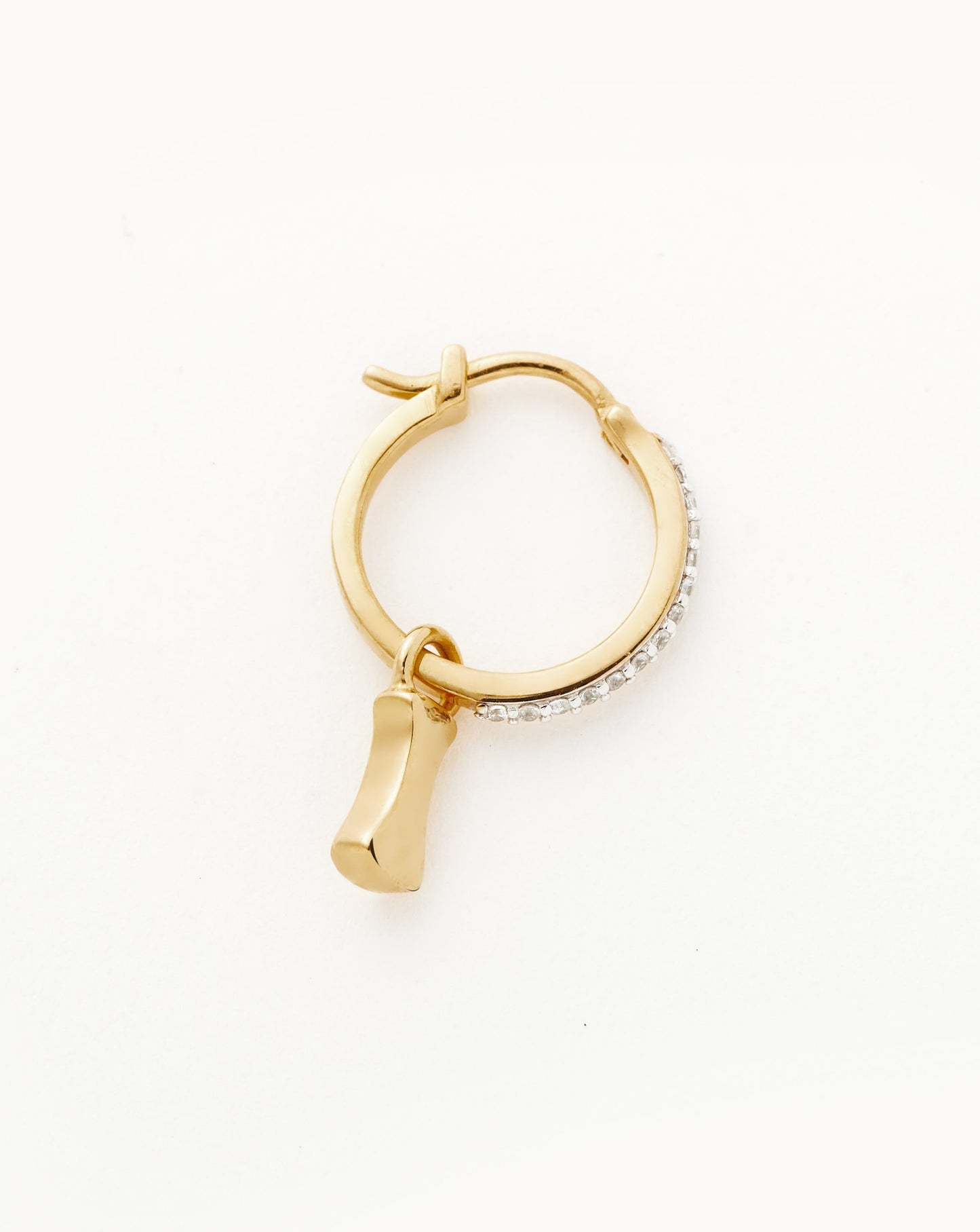 Initial Charm Hoop Earring in 18k Gold Vermeil 3