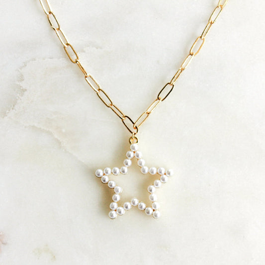 Large Star Pearl Clip Chain Accessory