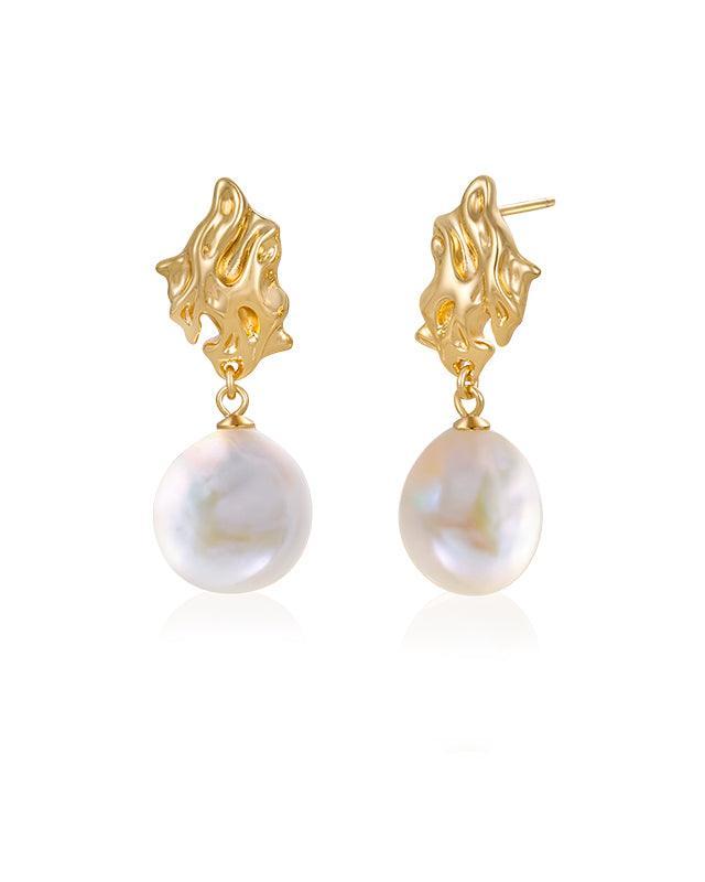 Baroque Pearl Lava Earrings